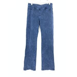 Testimony Los Angeles Flare Leg Pants Womens Size L Washed Blue Pull On *READ